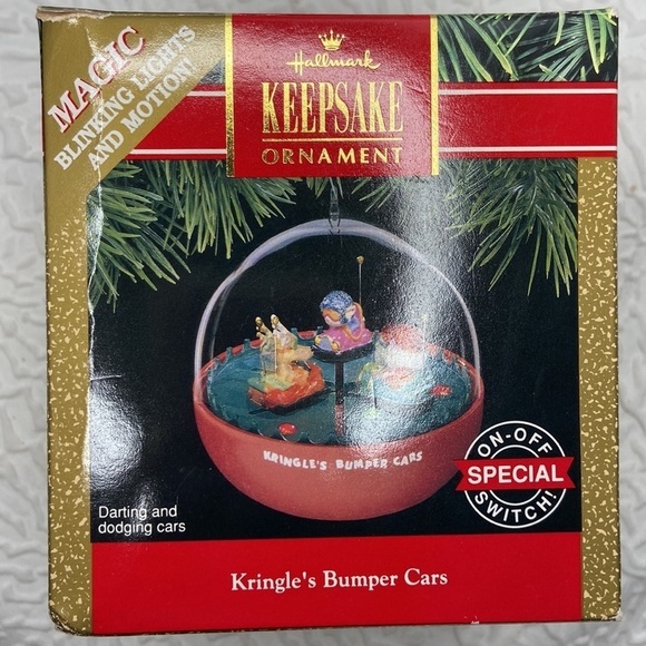 1991 Hallmark Ornament Kringles Bumper Cars Magic Blinking Lights and Motion - Picture 14 of 15
